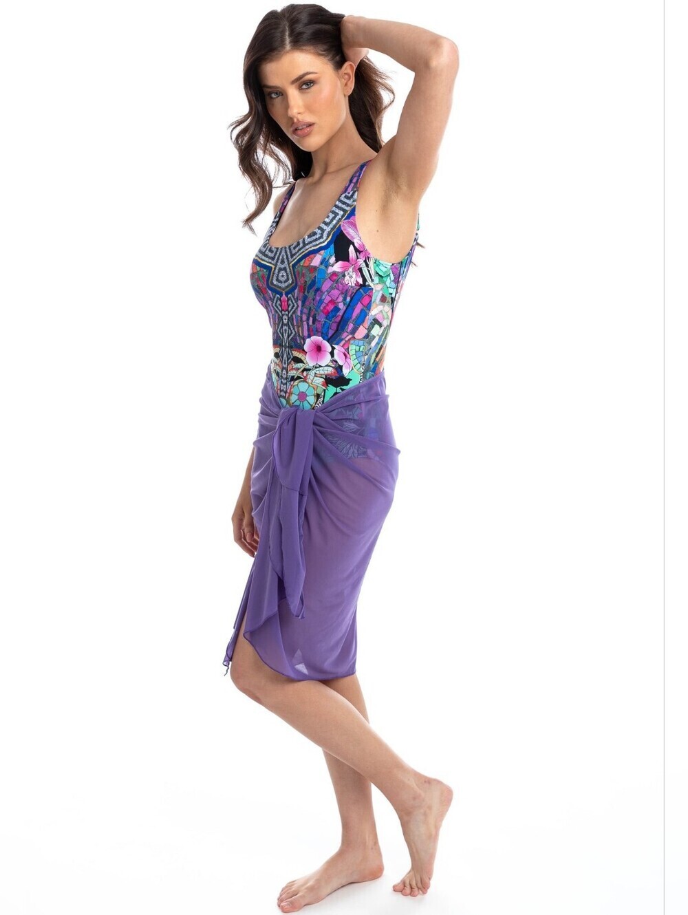 Like New! Jets Australia Sheer Tie-Front Mesh Swim Sarong